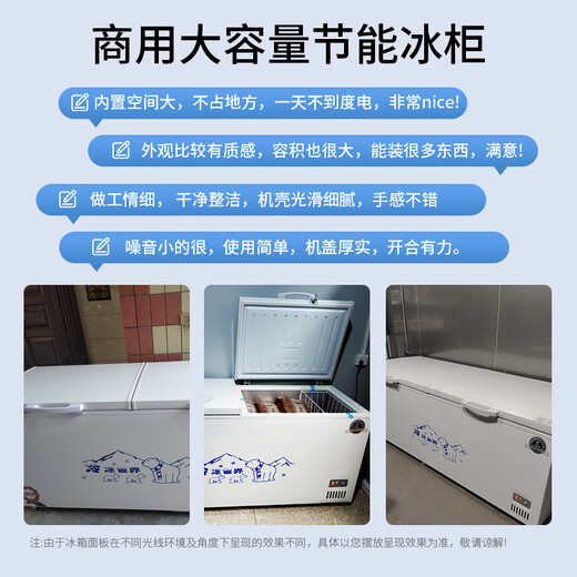 Xueshixi Commercial Kühlschrank Gefrierschrank Horizontale Kühlung mit großer Kapazität und Gefrierdoppelpurpulse Super großes Kupferrohr Gefrierschrank Doppeltemperatur Kühlschrank großer Kapazität Kühlschrank 828 Einzeltemperatur Kupferrohr-Upgrade-Modell (Länge 1,7 Meter)