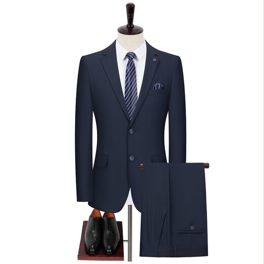 Chalides light luxury high-end wool suit for men 2025 autumn and winter new business casual two-piece suit for men 1105 gray two buttons without splits 46 165 yards recommended 100-119 Jin Jin equals 0.5 kg