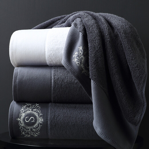 Xueluner five-star hotel bath towel pure cotton large soft absorbent male and female couple pure cotton bath towel thickened smoke gray 140*80cm