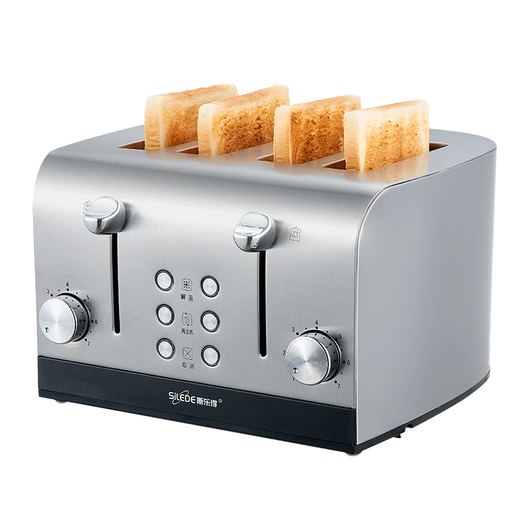 Sled Toaster Toaster 4-piece Home Commercial Full Stainless Steel Body Wide Slot Toaster Toaster Toaster Bun Maker Sandwich 40S-1 (Thin Toast Bounce) Loading Assistant Default 6