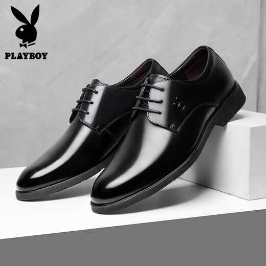 Chaussures en cuir playboy Clothing formel de commerce de repos de printemps top top coquette mariée Fashion Chaussures pour hommes Chaussures en cuir masculin 1591 noir 37