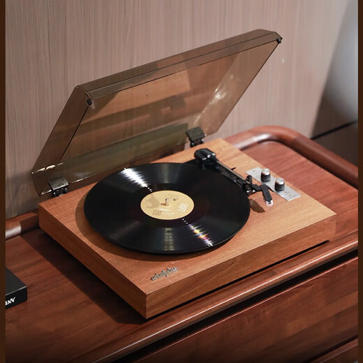 Ask and add WHATPLUS From1900 vinyl record player retro Bluetooth audio integrated record player birthday gift high-end gramophone audio living room film record player glue walnut + K1 set