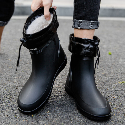 Xlzt Bottes de pluie à quatre saisons pour hommes Léger non glissa-tube à tube de pêche chaussures de pêche à bouche à cravate