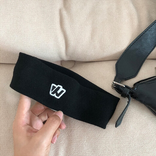 束芬春夏男女运动发带男女同款薄款健身跑步吸汗头带宽边弹力生日礼物 F1105深蓝