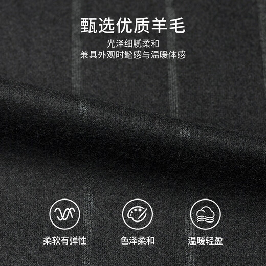 Rimula Men's Sheep Wool Jacket Men's Striped Baseball Collar Casual Spring and Autumn Thin Wool Jacket Men | FBWG3319 Black M