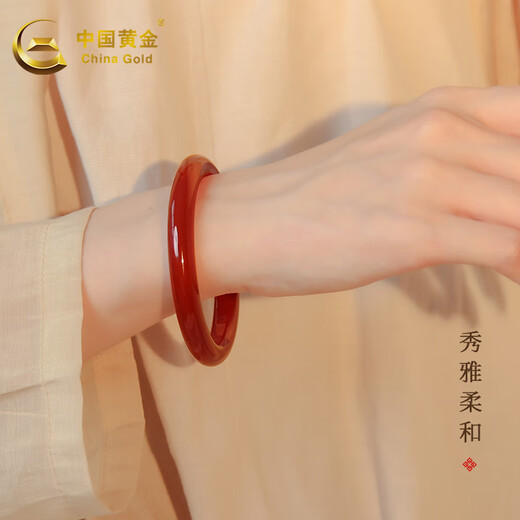 CHINA GOLD Agate Bracelet Horse Red Chalcedony Women's Jade Bracelet Honey Red Gift for Girlfriend Jewelry Red Agate Bracelet (60 Circles)