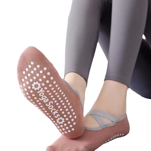 Yunxiang Sihai Yoga Socks Women's Non-Slip Fitness Dance Pilates Sports Socks Large Size Summer Mid-Tube Floor Socks Cotton Mid-Tube - Gray