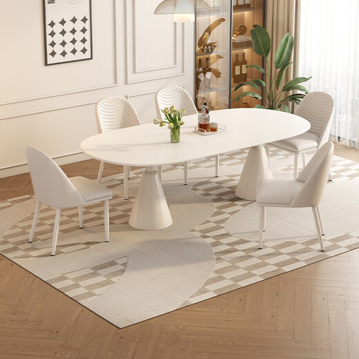 Paschaman Esstisch Rock Platte Esstisch Stuhl Kombination Sahne Sahne Stil Minimalist modern