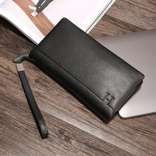 Red Valley Hands Hands Top Layer Cow Hide's Men's Cutch's Men's Long Wallet Men's Clip Box Boad Box d'anniversaire Cadeau