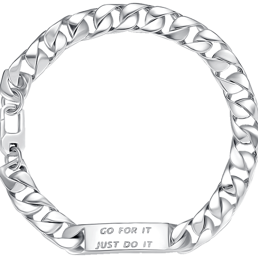 Aido Diamond Platinum Cuban Bracelet Men's pt950 Platinum Coarse Trendy Men's Bracelet Weight 30.28g 17cm long 6.8mm thick