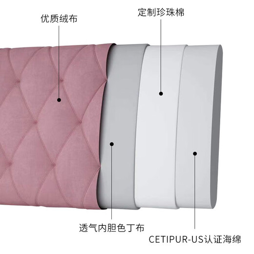 Baifei bedside cushion soft bag large backrest 2023 new pillow tatami back pillow bed back cushion bed cushion cover clear water gray-diamond width 120*height 60*6cm thick