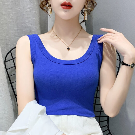 Big Beauty Rabbit, Faden-Hosenträgerweste, schlanker Fit, U-Neck, sekundärer Brustschutz, Anti-Exposition, äußere Verschleiß, großer ärmelloser Top, weißer, großer XL empfohlen, 110-140jin [Jin entspricht 0,5 kg]