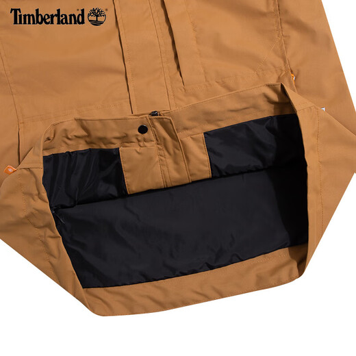 Timberland添柏岚冲锋衣男秋冬户外徒步登山外套防风工装连帽硬壳夹克A695W A695WP47/小麦色/新款刺绣标 XS/165