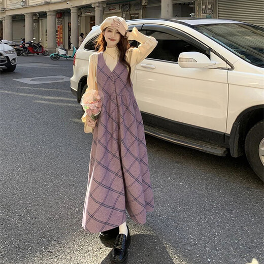 Geman Maternity Dress Autumn and Winter 2024 New Fashion Suit Going Out Western Style Shirt Top Maternity Suspender Long Skirt Suspender Skirt + Bottoming Shirt XL