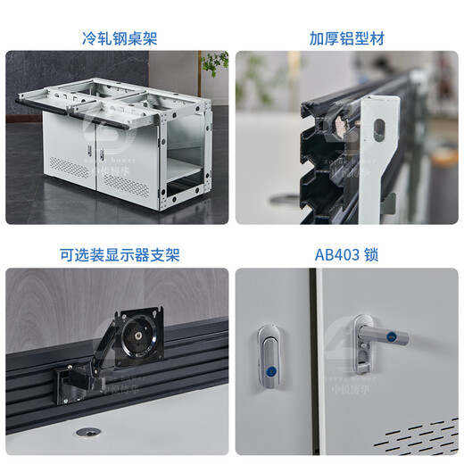 Zhongyue Bohua Monitoring Room Workbench Command Center Dispatching Desk Console with Monitor Bracket Triple 1.88 Meters