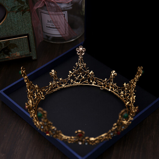 Shibomu Crown Crown Headdress Adult Ceremony Internet Celebrity European Retro Baroque Crystal Atmosphere Bridal Dress Accessories Birthday