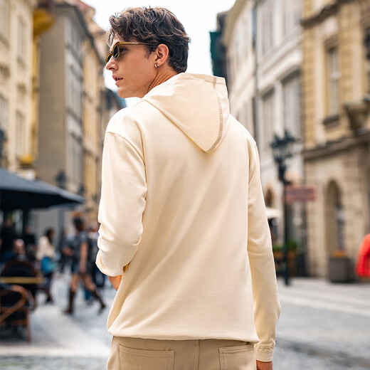 
Mr. Bu Bu’s thin base sweatshirt men’s silhouette top spring and autumn new long-sleeved hooded drawstring KT15689 Yami Apricot M /170