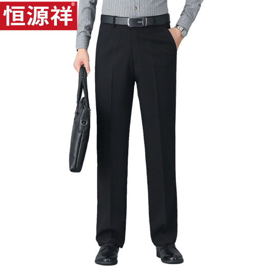 恒源祥冬季加绒加厚休闲西裤男直筒免烫中年男士休闲长裤子羊羔绒男裤 LYC761藏青色(羊羔绒) 加厚 30 (2尺3腰围)关注
