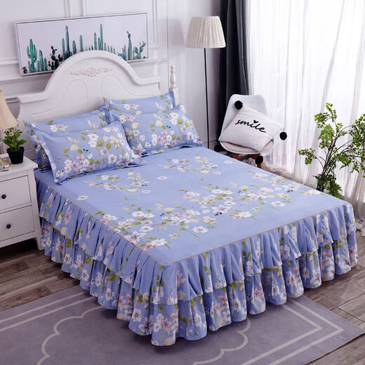Baomei (BAOMEI) bed skirt single piece bed sheet bedspread Simmons anti-slip protective cover double-sided bedding bed skirt 1-Spring Breeze Dream 120*200 bed skirt single piece