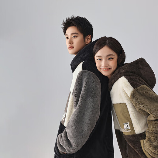 Kissing Cat Soft Velvet Autumn and Winter Couple Pajamas Women's Warm Thickened Men's Suits Home Clothes Can Be Weared Outside 4704 Elegant Gray Men's Style L