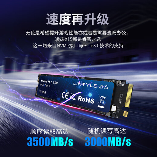 凌态 SSD固态硬盘m.2(NVMe协议) PCIe3.0x4 长江颗粒 内置台式笔记本装机硬盘游戏 X15 固态TLC颗粒 512G