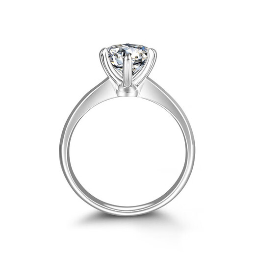 AVHE platinum white ring for wedding couple. Artificially cultivated diamond carat set wedding gift for girlfriend Qixi Festival. Platinum four-claw diamond ring-1 carat D color/VVS 9-20 circle can be noted.