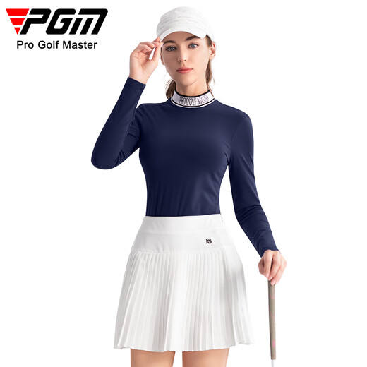 PGM Golf-Kleidung Frauenrock plissierter kurzer Rock unsichtbarer Reißverschluss freie Tailentasche mit langen Beinen YF698-Navy Blue [Top] s