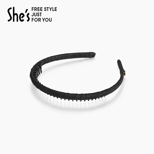 She s Qianzi fabric toothed hairband, broken hairpin, temperament non-slip headband, hairpin, hair accessory, birthday gift for girlfriend, black G0