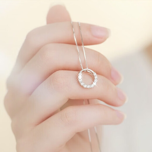 LAOLATU 999 platinum necklace for women pt950 platinum dazzling galaxy pendant Chinese Valentine's Day gift for girlfriend and wife PT950 platinum moissanite pendant (11 pieces) PT950 platinum box chain (chain shown in the main picture)