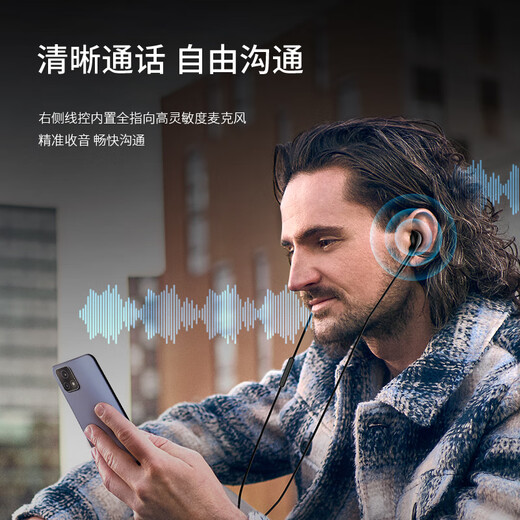 Philips (PHILIPS) wired headphones half-in-ear computer laptop Apple mobile phone suitable for online course office microphone TAE1018 black