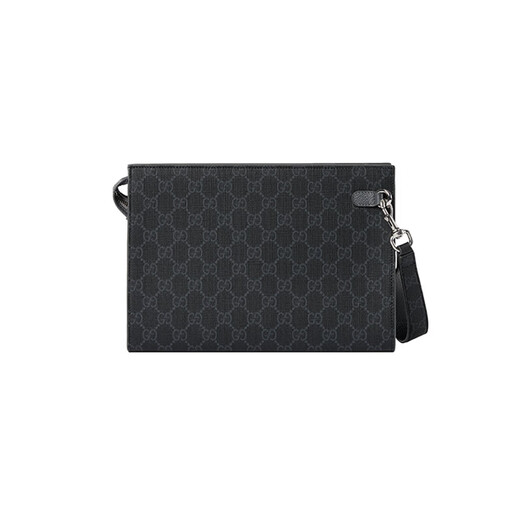 
Gucci (GUCCI) men's black canvas double G pattern zipper opening and closing clutch 768255FACQC1048 [CC direct mail] 26x18x6 cm