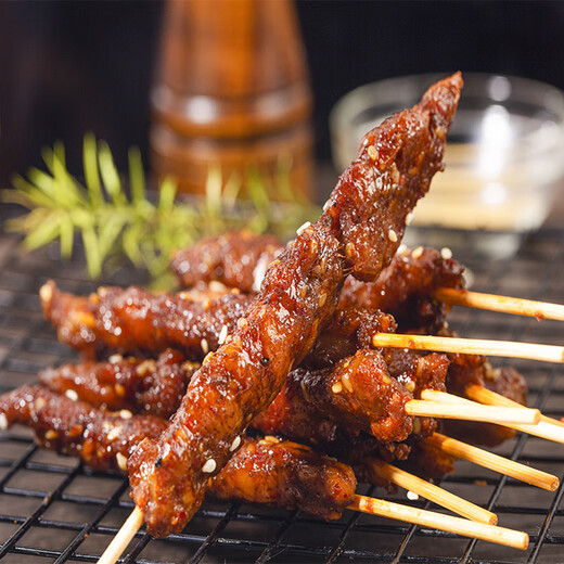 Laoheqiao supplies Hong Kong Ningxia Tan sheep cumin mutton skewers 240g/bag of about 12 skewers fresh mutton barbecue ingredients