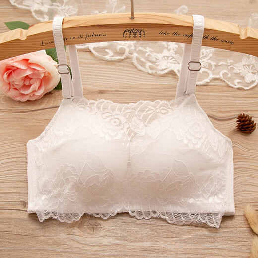 Tsing Yi Ma Xiang Sujetador bandeau para niña Encaje antiexposición Sección delgada Sujetador para estudiantes Push-Up Escuela secundaria Escuela secundaria Sin alambre Ropa interior Ropa interior 803 Blanco 36/80AB Universal