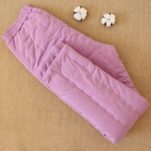 Cotton chant pure cotton handmade women's cotton pants thickened adult high-waisted trousers winter home warm solid color inner cotton clothes black L size recommended 100-115 Jin Jin equals 0.5 kg