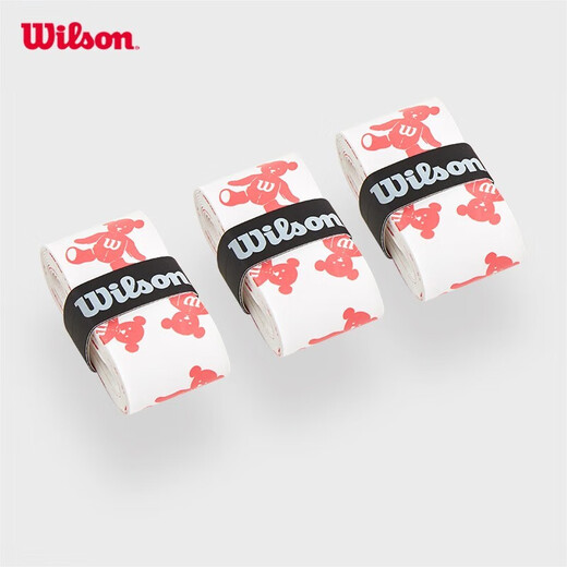 Wilson Tennis Racquet Sweat-Absorbent Leather Grip Handle Leather Gel Bear Model Series Light Color Dry Moisture Absorbent Anti-Slip Summer Recommendation/Dry-Little Pink Bear