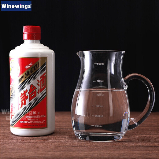 WINEWINGS crystal glass white wine divider with scale red wine decanter household white wine reasonable measuring cup wine measurer with scale divider Zuiyue 100ml gourd wine divider single