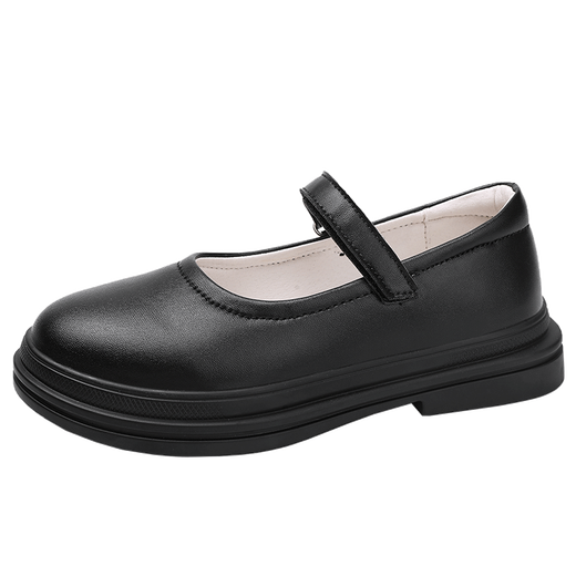 Shepherd boy cowboy shoes girls black leather shoes genuine leather children's performance shoes student single shoes etiquette flower girl school shoes cowhide soft sole 650-4 black (simple classic style) 30 inner length 19.3CM