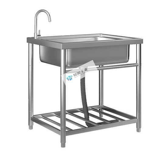 LONSID commercial kitchen sink 304 stainless steel wash basin with bracket integrated dishwasher household sink large single tank economical economical model length 58 width 43 height 75 with single cold faucet