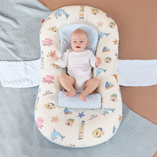 Leyunbao crib mid-bed baby bed newborn bed sleeping removable portable crib bionic bb bed double-sided bed + slope pad + leg drag