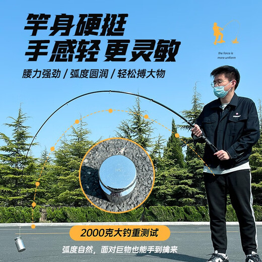 Guangwei Lightning Xiaoji short-section portable rockfishing rod, ultra-light and ultra-hard rocky rod, carbon long-range fishing rod, dual-use for hand and sea 2.1m