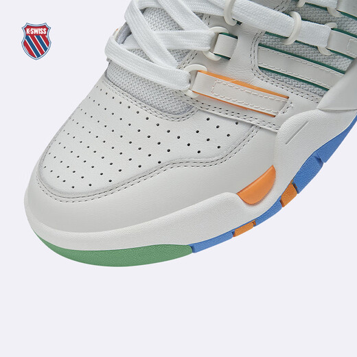 Kswiss [Gleicher Stil in der Show] Freizeitschuhe für Männer und Frauen Frühlingspaar lässig Fashion Slam Schuhe 9275-US 148 Wimbledon Weiß/Liebhaber Green/College Blue 38