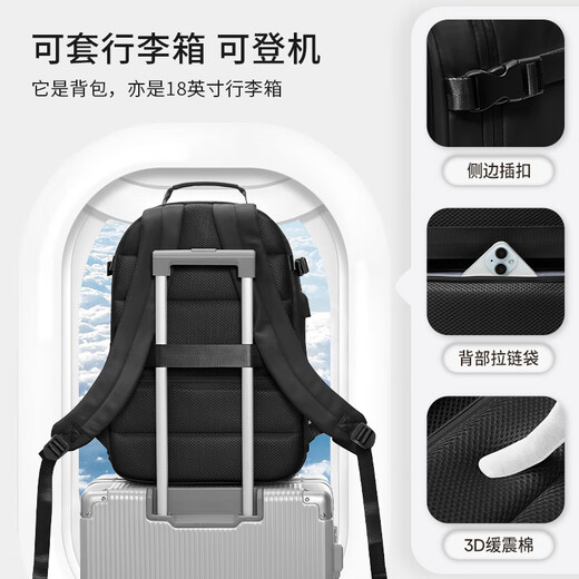 Landcase Travent Bag -Rucksack für Frauen 2024 neuer Rucksack mit großer Kapazität für Business Trip Gepäckbeutel Computertasche für Männer 3890 Schwarz