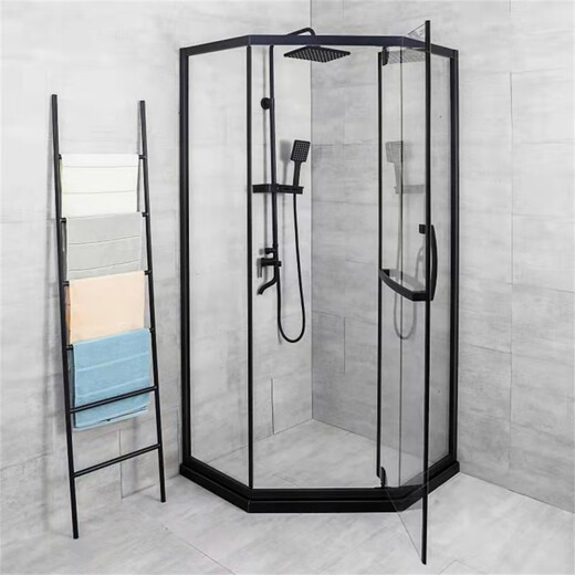 Ba Gang is suitable for diamond-shaped bathroom and toilet integrated flat door dry and wet separation glass partition bath shower room 9090 other sizes contact customer service for customization