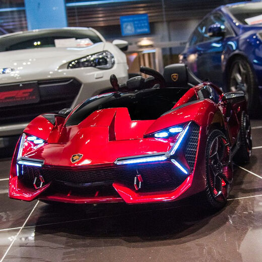 Yun Ting can sit in a car for adults 0-12 years old, a car for children, an electric car for babies, a four-wheel battery car for 1-6 years old, a remote control car/double scissor door/Chaowei battery, membrane type without electricity - not rideable