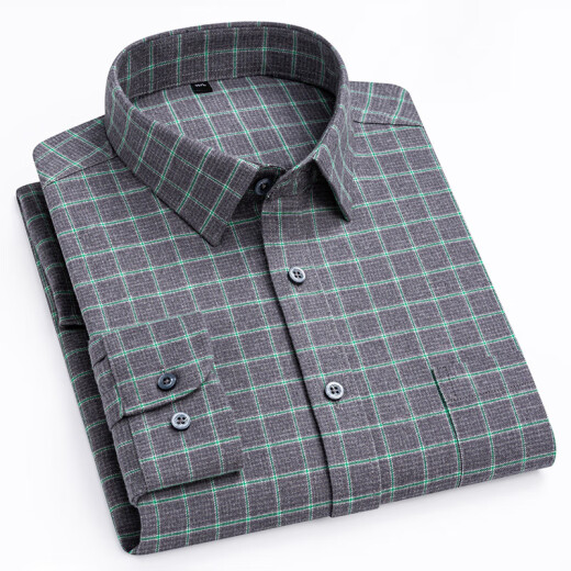 Nobel Paul Plaid Camisa de algodón a cuadros Muebles de manga larga para hombres Negocios informales Jóvenes y camiseta de mediana edad CHACK CM698 2XL