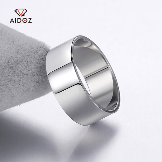 Aido diamond pt950 platinum ring men's fine platinum wide solid thick thick ring 23# 10.0-10.2g face width about 8.0mm