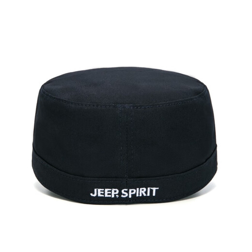 Jeep Hat Men's Fully Sealed Flat Cap Outdoor Leisure Hat Winter Solid Color Embroidered Peaked Cap Black L (56-58CM)