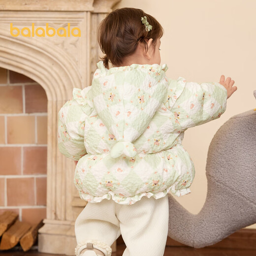 
Balabala baby flower version down jacket for girls winter short jacket warm 2024 sweet and fashionable 208424107010