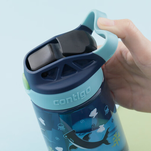 Contigo Condik children's straw plastic water cup summer sports portable water cup 400ml blue HBC-GIZ142
