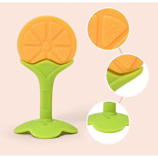 Tired baby soothing teether, molar stick, baby bite gum, anti-eating hand artifact, chewable silicone, can be boiled, yellow giraffe